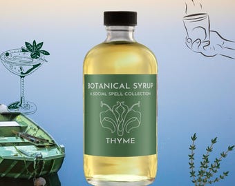 Thyme Simple Syrup for cocktail coffee or cough  Organic only natural ingredients