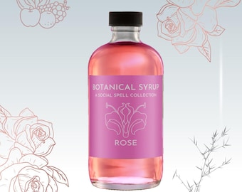Gourmet Rose Syrup for Gin, Vodka, Coffee & Mocktails | Floral Simple Syrup