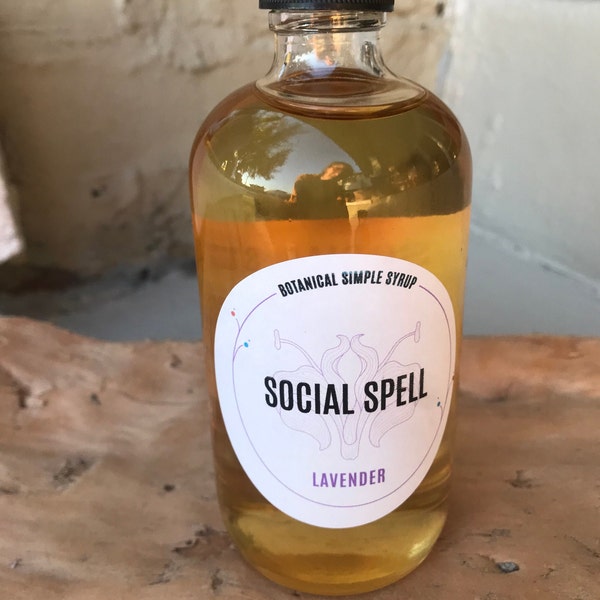 Lavender 4 Oz Simple Syrup | Organic Ingredients | Farm Fresh Herb Syrup | Cooking Gifts | Cocktail Set | All Natural Syrup | Simple Syrup