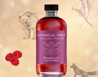 Raspberry Lavender syrup , fresh fruit Cocktail Syrup