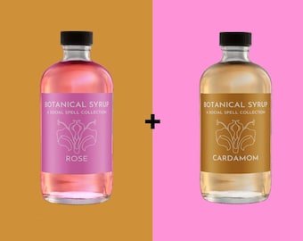 Cardamom Syrup Set With Rose: Natural Latte Syrup Coffee Bar Syrups