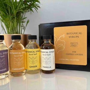 Botanical Syrup Set: Coffee Lover&#39;s Gift, 4 Flavors