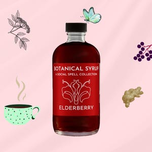 Elderberry syrup herbal elixir, immune defense, traditional syrup