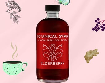 Elderberry syrup herbal elixir, immune defense, traditional syrup