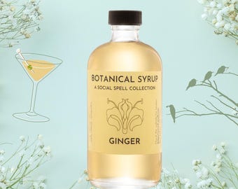 Natural Ginger Syrup With Organic Ingredients For Cocktails, Teas, And Coffee