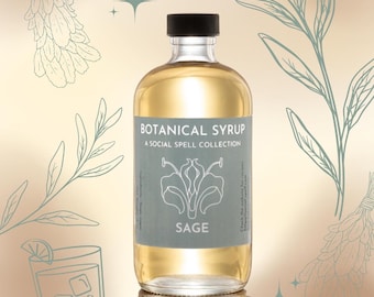 Sage Fresh Herb Syrup : Botanical Cocktail Syrup For Coffee And Tea