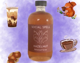 Hazelnut Syrup, made with fresh hazelnut, dried and roasted