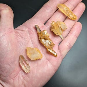 Set of 5 Arkansas Quartz Crystals w/ Natural Iridescence, OOAK