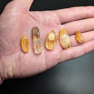 Set of 5 Arkansas Quartz Crystals w/ Natural Iridescence, OOAK