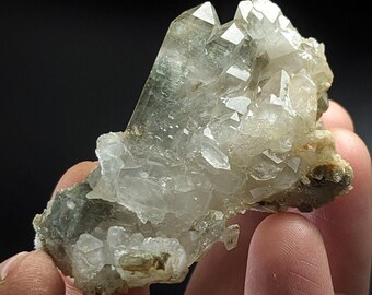 Arkansas Chlorite Quartz Crystal, North of Willis Mine, Paron, Arkansas, Fantastic Old Stock, OOAK Natural Mineral Specimen