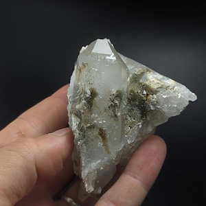 Arkansas Chlorite Quartz Crystal, North of Willis Mine, Paron, Arkansas, Rare Natural Mineral Specimen, ooak gift for crystal collector