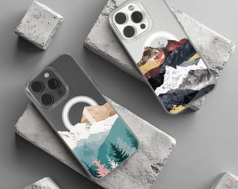 Custodia per telefono Mountain Forest Landscape Clear MagSafe Cover per iPhone 17 16 15 14 13 12 Pro Max Plus, Samsung S25 S24 Ultra
