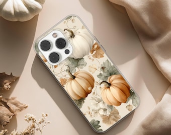 Autumn Phone Case with Pumpkins Fall Cover for iPhone 17 16 15 14 13 12 Pro Max Plus, Samsung Galaxy S26 S25 S24 Ultra
