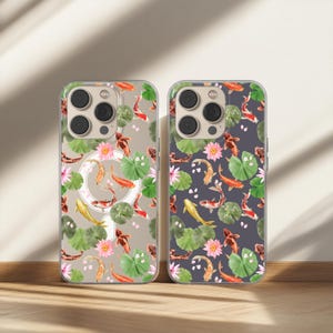 Koi Fish Phone Case Japanese Art Cover MagSafe for iPhone 16 15 14 13 12 Pro Max, Samsung S25 S24 Plus Ultra FE