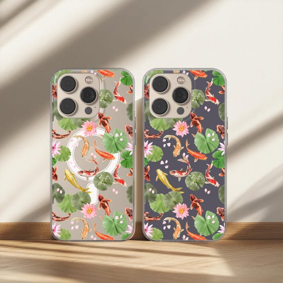 Koi Fish Phone Case Japanese Art Cover MagSafe for iPhone 17 16 15 14 13 12 Pro Max, Samsung S25 S24 Plus Ultra FE