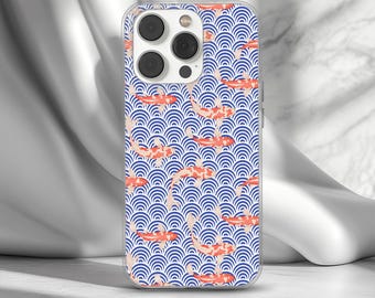 Koi Fish Phone Case Japanese Cover for iPhone 17 16 15 14 13 12 11 XR Pro Max, Samsung S25 S24 Plus Ultra FE, Pixel 9