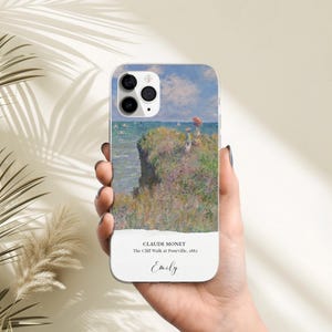 Personalized Monet phone case, Impressionist art design, Claude Monet style, artistic smartphone cover, water lilies, elegant phone accessory, art lover gift, iPhone/Samsung case, unique protective case, trendy phone case design, famous art case.