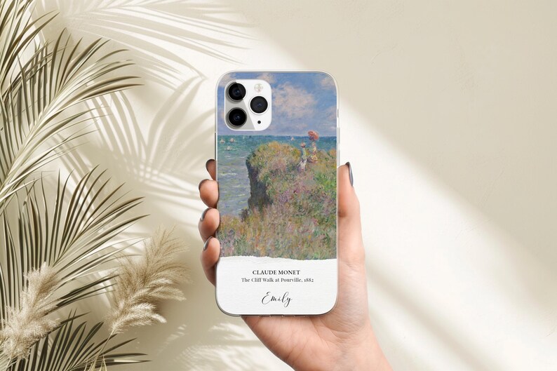 Personalized Monet phone case, Impressionist art design, Claude Monet style, artistic smartphone cover, water lilies, elegant phone accessory, art lover gift, iPhone/Samsung case, unique protective case, trendy phone case design, famous art case.