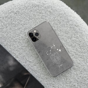 Zodiac Phone Case with Star Constellation Astrology Cover for iPhone 15 14 13 12 11 XR Pro Max Plus, Samsung S25 S24 Ultra