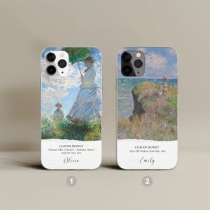 Personalized Monet phone case, Impressionist art design, Claude Monet style, artistic smartphone cover, water lilies, elegant phone accessory, art lover gift, iPhone/Samsung case, unique protective case, trendy phone case design, famous art case.