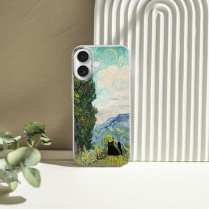Black cat phone case featuring famous artist painting like Claude Monet and Van Gogh. Unique design blending fine art and feline charm. Perfect for cat lovers and art enthusiasts. Stylish and protective case for iPhone, Samsung, Google Pixel and other models.
