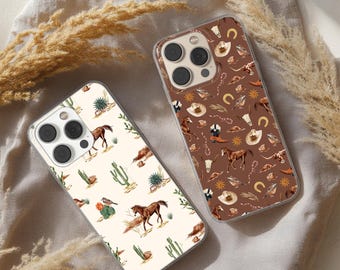 Wild Western Phone Case Cowboy Cover for iPhone 17 16 15 14 13 12 11 Pro Plus, Samsung Galaxy S25 S24 S23 Ultra