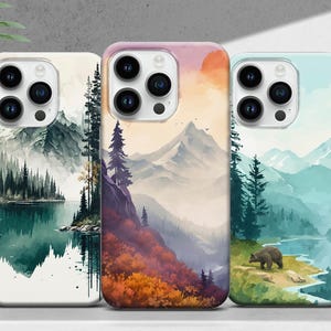 Mountain Phone Case Forest Landscape Cover for iPhone 17 16 15 14 13 12 11 XR Pro Max Plus, Samsung Galaxy S25 S24 Ultra, Google Pixel 10