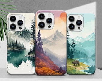 Mountain Phone Case Forest Landscape Cover for iPhone 17 16 15 14 13 12 11 XR Pro Max Plus, Samsung Galaxy S25 S24 Ultra, Google Pixel 10