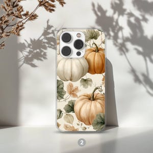 Autumn Phone Case with Pumpkins Fall Cover for iPhone 18 17 16 15 14 13 12 Pro Max Plus, Samsung Galaxy S26 S25 S24 Ultra 2