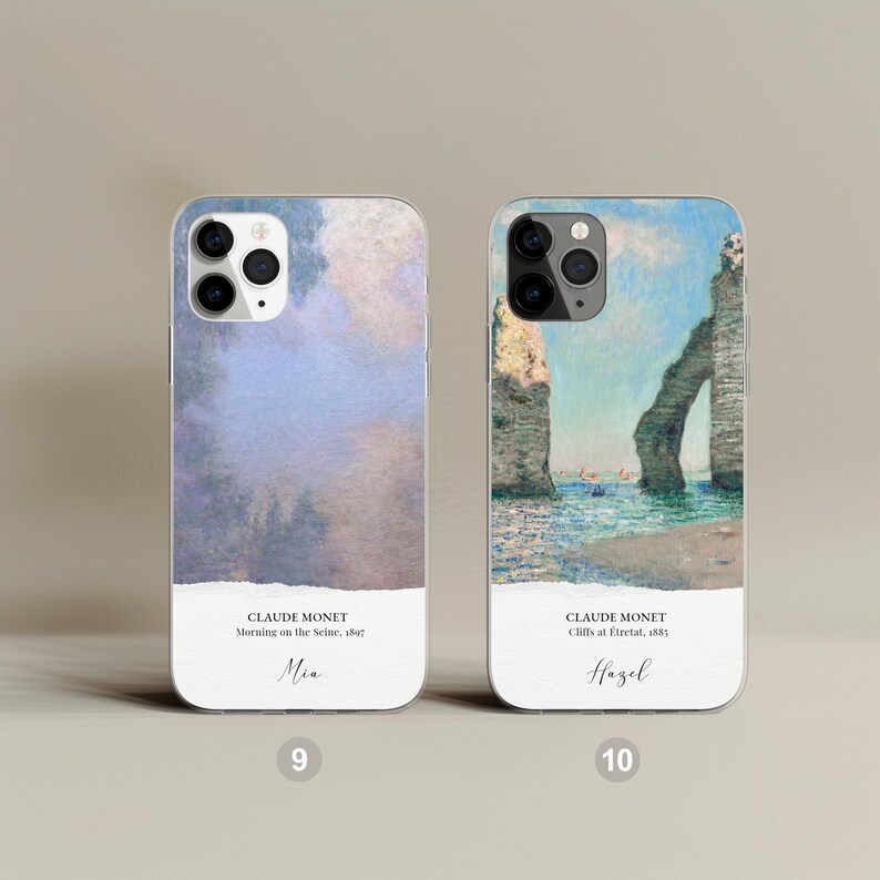 Personalized Monet phone case, Impressionist art design, Claude Monet style, artistic smartphone cover, water lilies, elegant phone accessory, art lover gift, iPhone/Samsung case, unique protective case, trendy phone case design, famous art case.
