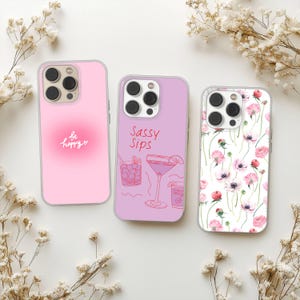 Coquette Aesthetic Phone Case Pink Romantic Girly Cover for iPhone 16 15 14 13 12 11 Pro Max Plus, Samsung S25 S24 Ultra FE