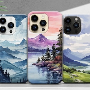 Mountain Phone Case Scenic Landscape Cover for iPhone 17 16 15 14 13 12 11 XR Pro Max Plus, Samsung S25 S24 Ultra