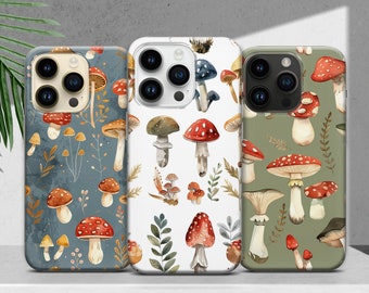 Autumn Mushroom Phone Case Cottagecore Fungi Cover for iPhone 17 16 15 14 13 12 11 XR Pro Max Plus, Samsung S25 S24
