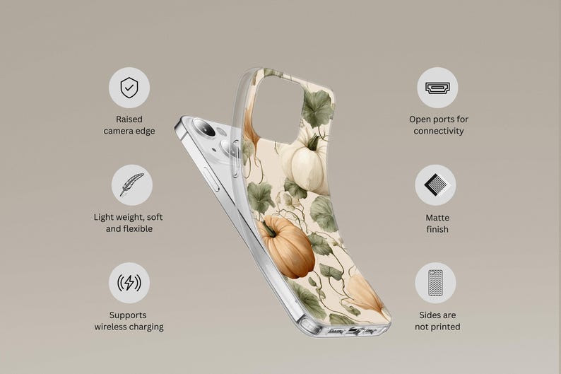 Autumn Phone Case with Pumpkins Fall Cover for iPhone 18 17 16 15 14 13 12 Pro Max Plus, Samsung Galaxy S26 S25 S24 Ultra image 7