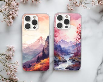 Mountain Phone Case with Scenic View Landscape Cover for iPhone 17 16 15 14 13 12 Pro Max Plus, Samsung S25 S24 Ultra, Google Pixel 10 9 8A