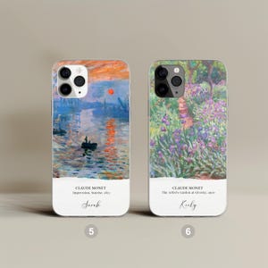 Personalized Monet phone case, Impressionist art design, Claude Monet style, artistic smartphone cover, water lilies, elegant phone accessory, art lover gift, iPhone/Samsung case, unique protective case, trendy phone case design, famous art case.
