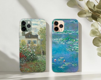 Famous Painting Phone Case Monet Inspired Art Cover for iPhone 17 16 15 14 13 12 11 XR Pro Max Plus, Samsung S25 S24 FE Ultra