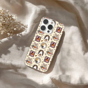 Autumn Phone Case With Ghost, Black Cat and Pumpkins Halloween Cover for iPhone 16 15 14 13 XR Pro Max Plus, Samsung Galaxy S25 S24 Ultra