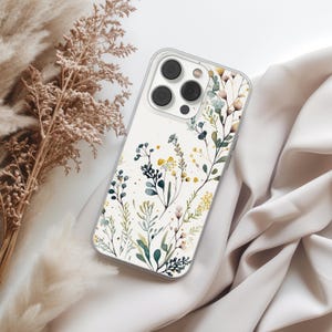 Wildflowers Phone Case Spring Cover With Floral Pattern for iPhone 17 16 15 14 13 12 11 XR Pro Max Plus, Samsung S25 S24