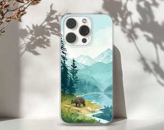 Mountain Phone Case Forest Landscape Cover for iPhone 17 16 15 14 13 12 11 XR Pro Max Plus, Samsung Galaxy S25 S24 Ultra, Google Pixel 10