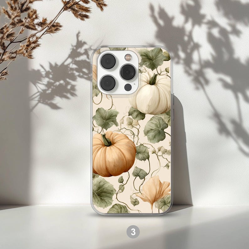 Autumn Phone Case with Pumpkins Fall Cover for iPhone 18 17 16 15 14 13 12 Pro Max Plus, Samsung Galaxy S26 S25 S24 Ultra 3