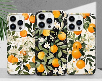 Citrus Phone Case With Oranges Pattern Cover for iPhone 17 16 15 14 13 12 11 XR Pro Max Plus, Samsung S25 S24 Ultra