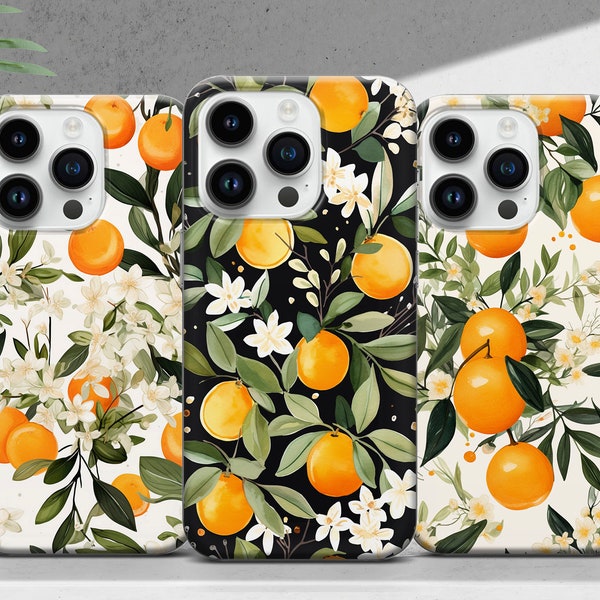 Citrus Fruits Phone Case With Oranges Pattern Cover for iPhone 15 14 13 12 11 XR Pro Max Plus/Samsung/Google Pixel by Case To Amaze