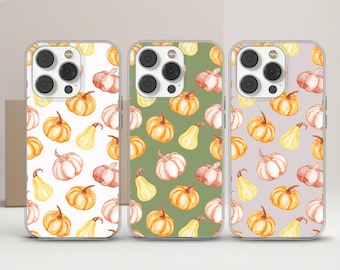 Autumn Phone Case With Pumpkins, Halloween Cover for iPhone 17 16 15 14 13 12 Pro Max Plus, Samsung Galaxy S26 S25 S24 Ultra