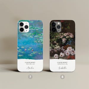 Personalized Monet phone case, Impressionist art design, Claude Monet style, artistic smartphone cover, water lilies, elegant phone accessory, art lover gift, iPhone/Samsung case, unique protective case, trendy phone case design, famous art case.