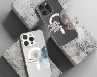 Funda Moon para teléfono MagSafe transparente para iPhone 17, 16, 15, 14, 13, 12 Pro Max Plus y Samsung S25 y S24 Ultra