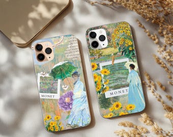 Famous Painting Phone Case Monet Inspired Art Cover for iPhone 17 16 15 14 13 12 11 XR Pro Max Plus, Samsung S25 S24 FE Ultra