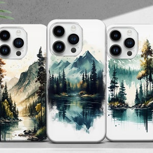 Mountain Phone Case with Forest Landscape Cover for iPhone 17 16 15 14 13 12 11 XR Pro Max Plus, Samsung S25 S24 Ultra
