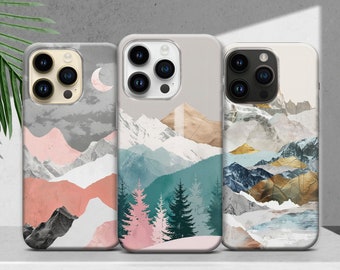 Mountain Phone Case Landscape Abstract Cover for iPhone 17 16 15 14 13 12 Pro Max Plus, Samsung Galaxy S25 S24 Ultra, Google Pixel 10 9 8A