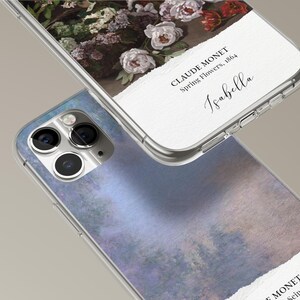 Personalized Monet phone case, Impressionist art design, Claude Monet style, artistic smartphone cover, water lilies, elegant phone accessory, art lover gift, iPhone/Samsung case, unique protective case, trendy phone case design, famous art case.